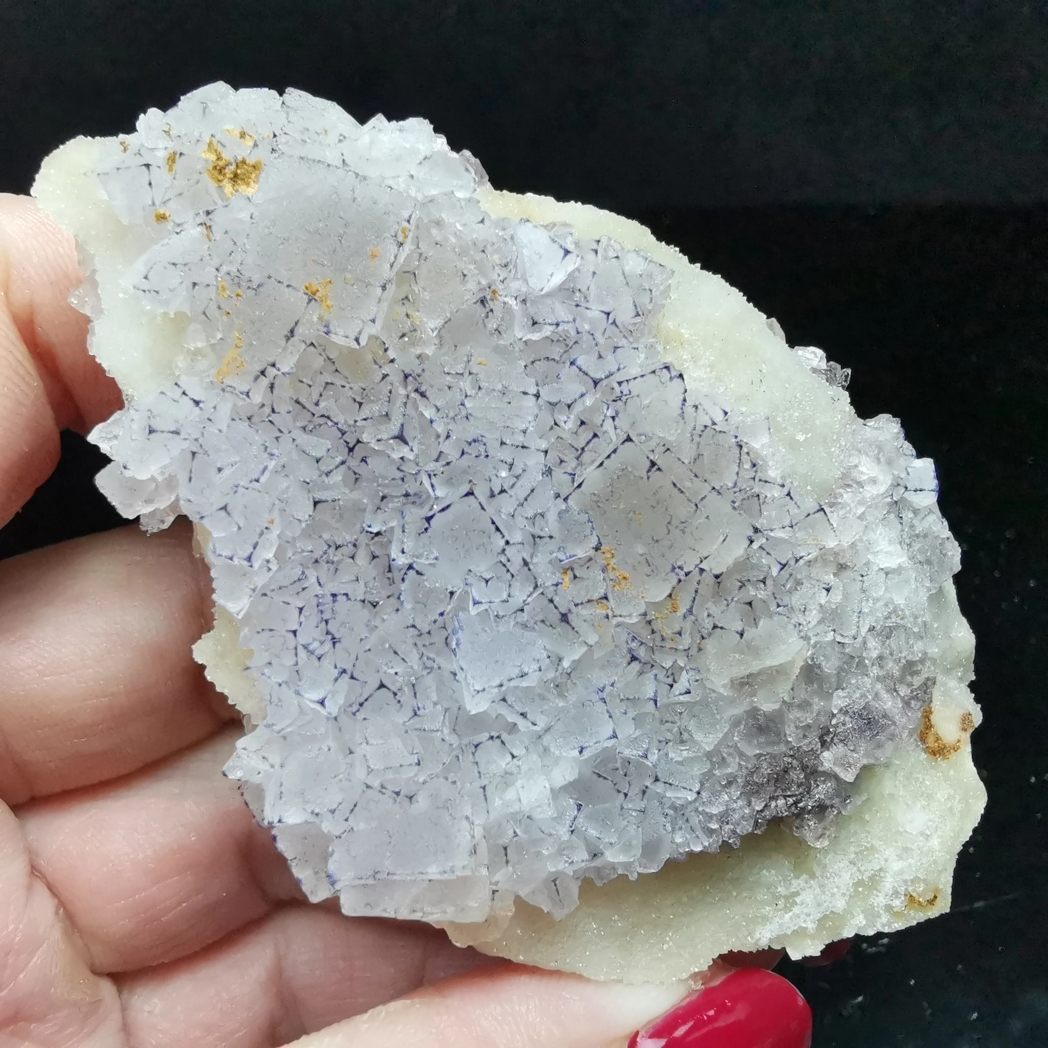 73.7gRare natural purple edge Fluorite Crystal quartz mineral specimen aura energy home decoration raw stone teaching ornaments