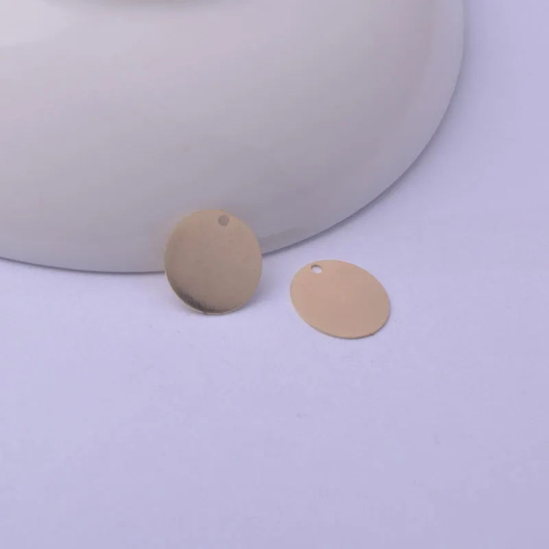 100 Stück AC10604 12mm runde Messinganhänger, glatte, mehrfarbige Accessoires, Anhänger für Ohrringe, Schmuckherstellung – Detail 4