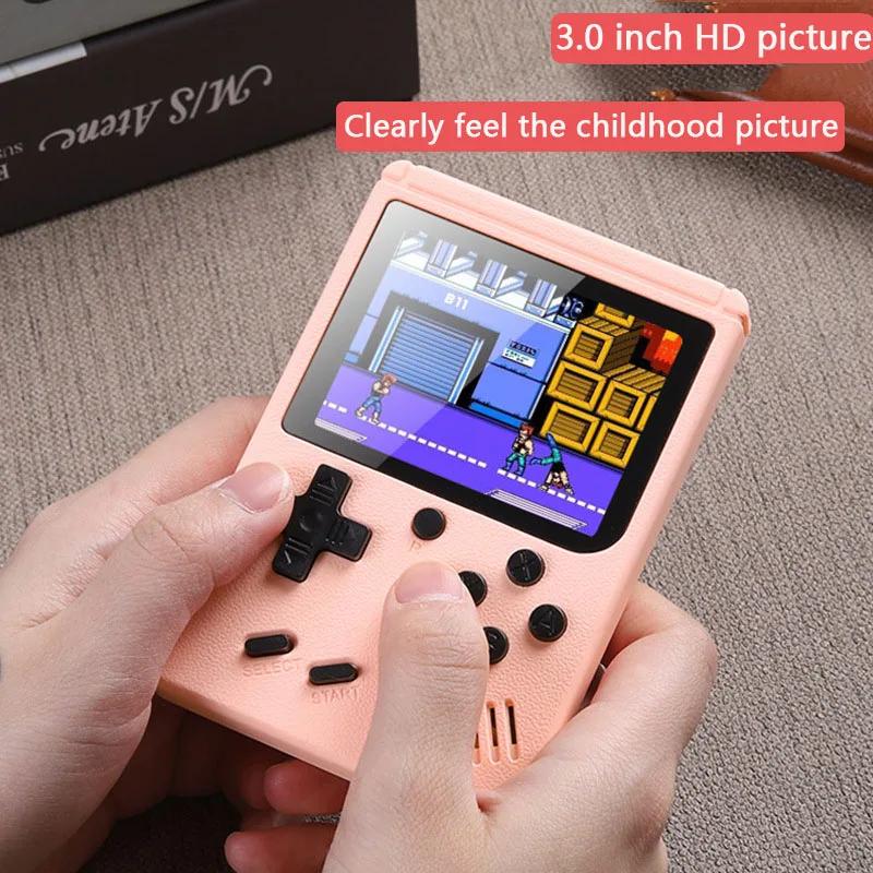 Mini portable retro manual video game console, 8-bit 3.0-inch 500 games, color LCD display, children's gifts