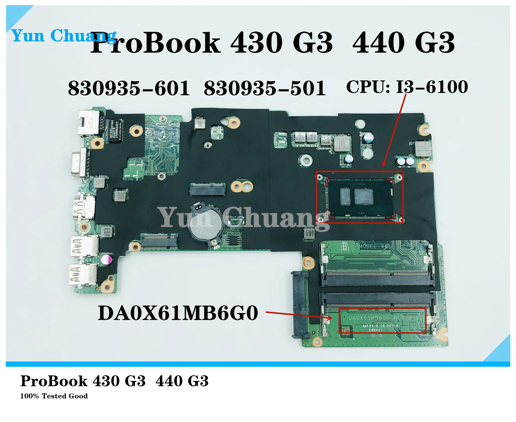 

Высокое качество 830935-001 аккумулятор большой емкости для HP ProBook 430 G3 440 G3 материнская плата i3-6100U 830935-601 DA0X61MB6G0 100% тестирование Хорошее