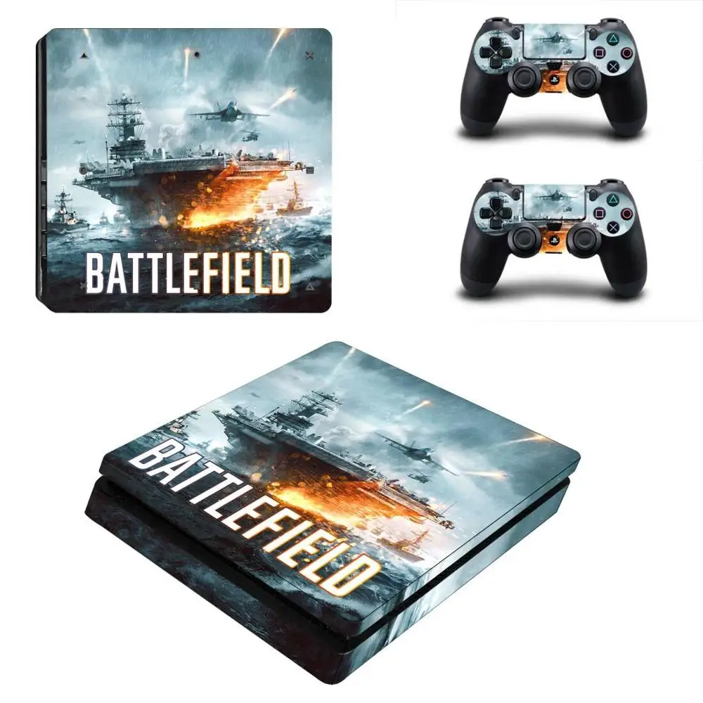 Battlefield PS4 Slim Stickers Play station 4 Skin Sticker Decals For PlayStation 4 PS4 Slim Console and Controller Skin Vinyl