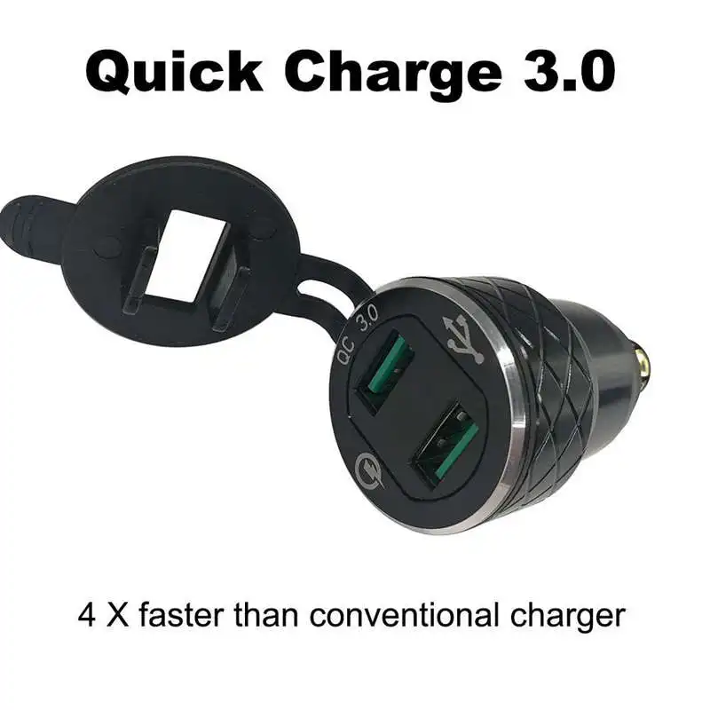 Aluminum Alloy Quick Charge 3.0 Dual Motorcycle Usb Charger For Bmw Motorcycle Charger For Triumph Tiger Ducati Cigarette Lighte