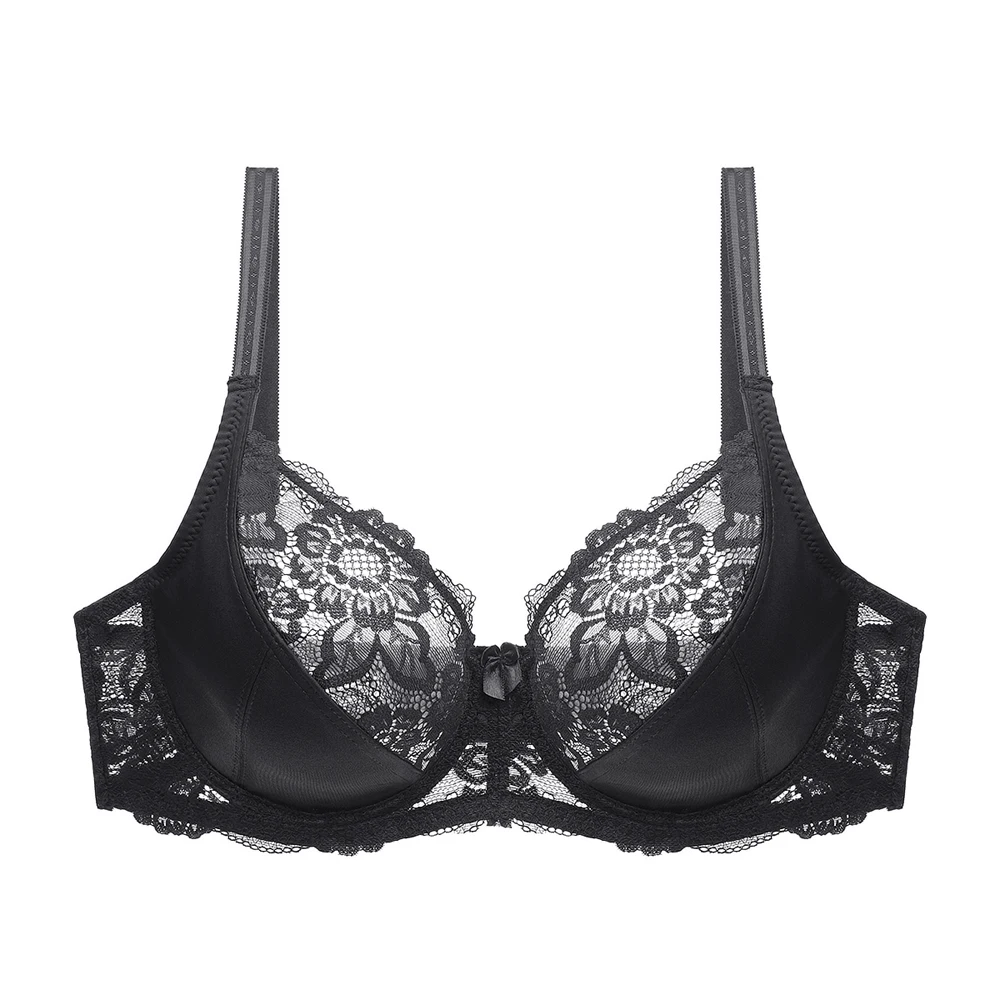 Plus Size Women Lace Bra Unpadded Underwired Ladies Big Underwear Bralette Sexy Lingerie Top Large BH C D DD E Cup