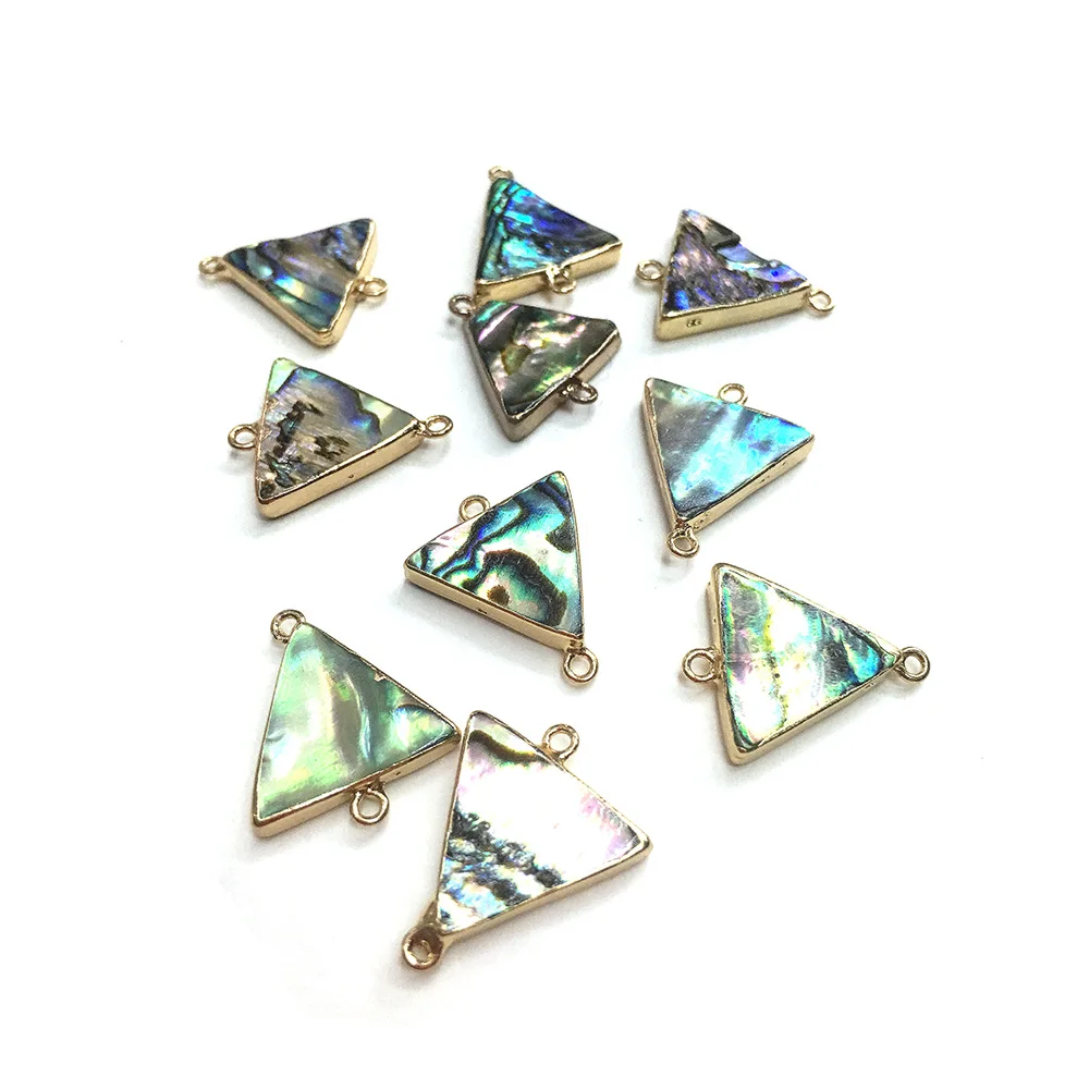 Natural Triangle Abalone Shell Boutique Connector Beads Making DIY Fashion Charm Necklace Jewelry Gift