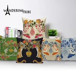 Mandala Bloemen Sierkussen Case Leuke Aap Kussenhoes Kleurrijke Bloem Jar Covers Vaas Home Decor Auto Kussens Kissen Gevallen