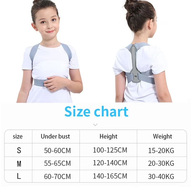 Children Adjustable Posture Corrector Back Support Boys Girls Shoulder Belt Rectify Straighten Correction Pain Relief Beauty Kid