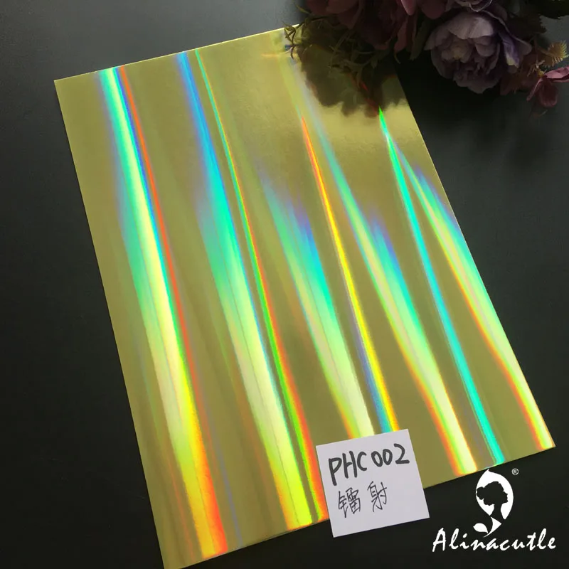 Tarjeta de papel holográfica para álbum de recortes, paquete de papel para manualidades, A4, 250gsm, 6 colores, 2 hojas