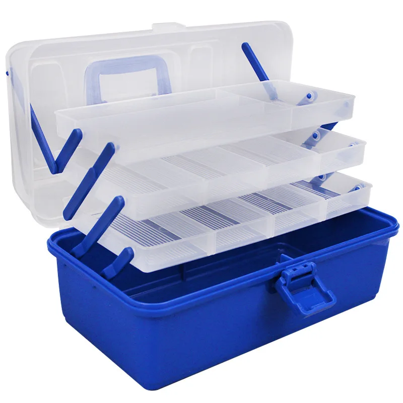 

Portable Fishing Storage Case Tackle Box Plastic Waterproof equipment Fish Lure 4 layers