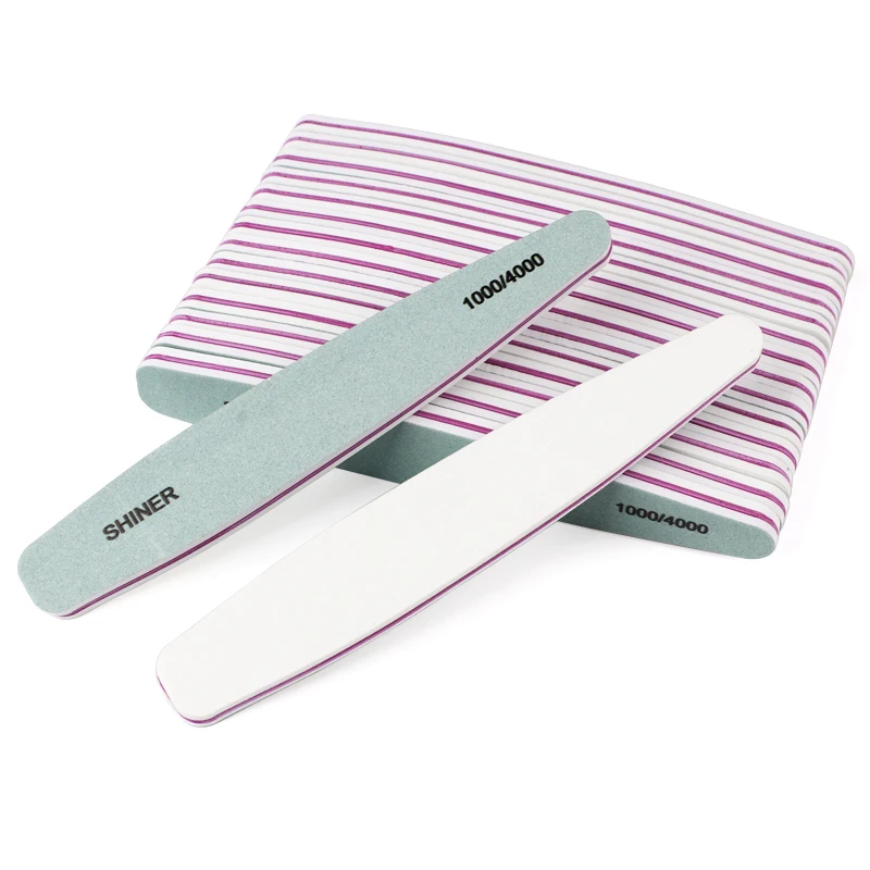 50Pcs/Lot Diamond Sponge Nail Buffer 1000/4000 Grit Green/White Nail Art Files Sandpaper Glitter Styling Grinding Manicure Tools