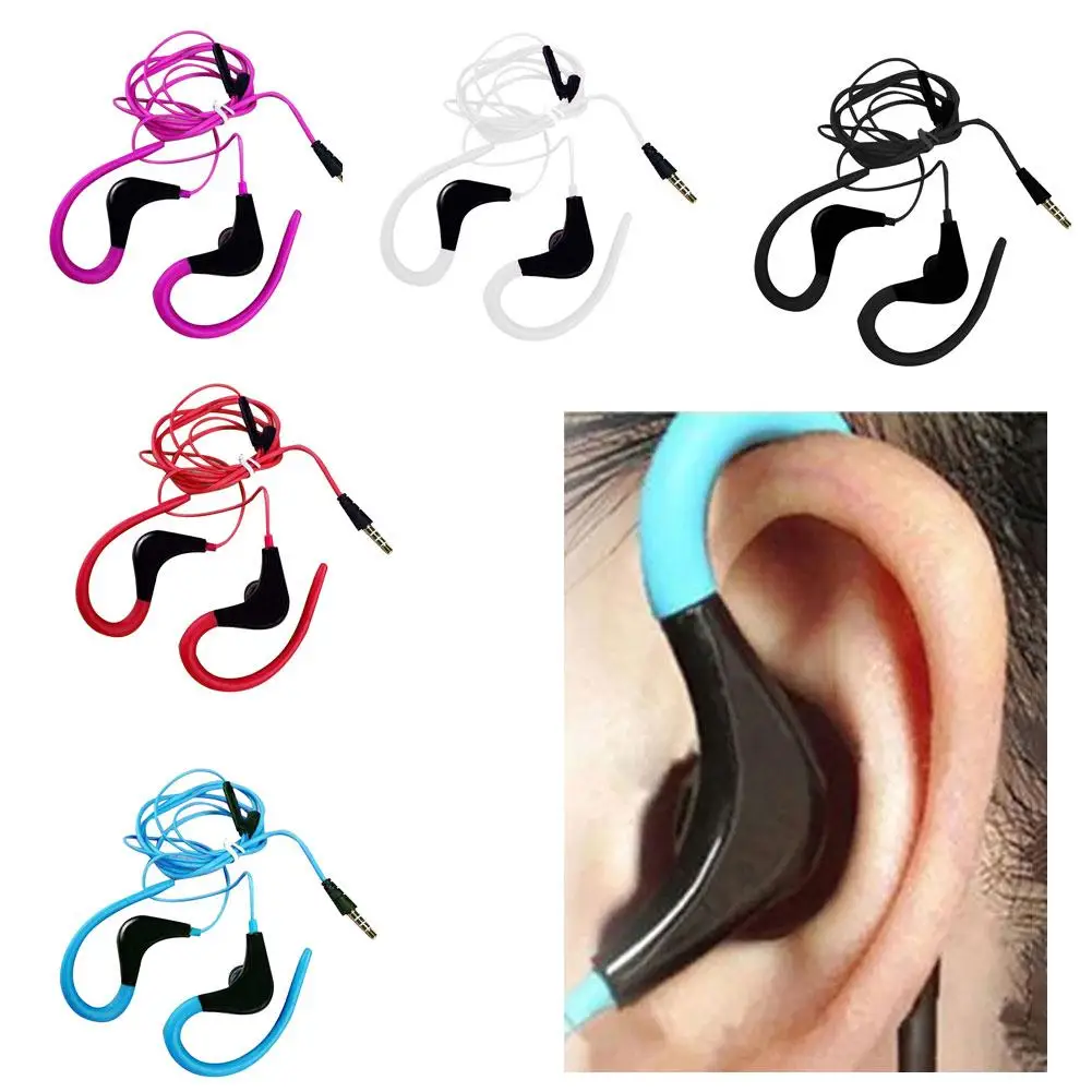 3.5mm Wired Ear Hook Earphones Sports Running Hanging Ear Headset Earphone Stereo Music Headset Ear Hook Earphones for Phones