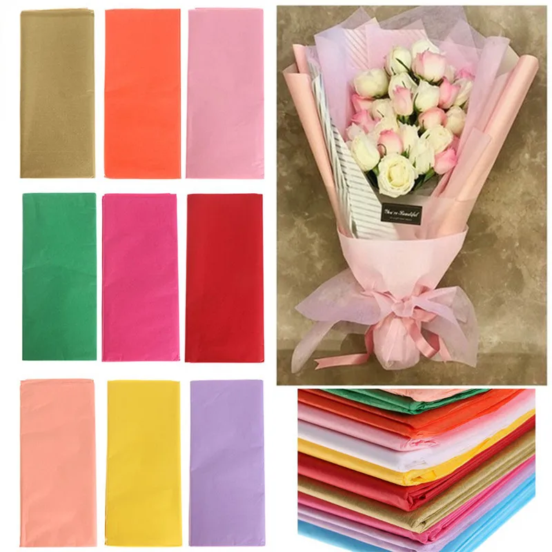 10Pcs Tissue Paper Flower Gift Packaging Wedding birthday Festive Party DIY handmade Craft decor Wrapping Papers Christmas