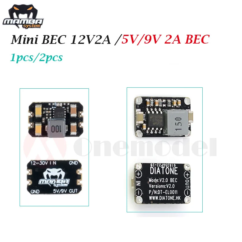 MAMBA MICRO 2A BEC 5V/9V FOR DJI AIR UNIT Output:5V/2A  and 9V/2A switchable /DIATONE MINI V2.0 BEC