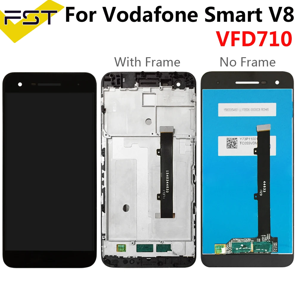 5.5''For Vodafone Smart V8 VFD710 VFD 710 LCD Display Touch Screen Phone Digitizer Assembly With Frame High Quality+Tools