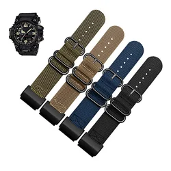 High Quality Nylon Watch Band Adapter for  CASIO G-Shock Modified Big Mud King GWG-1000-1A/A3/1A1GB/GG 24mm Black Canvas Strap