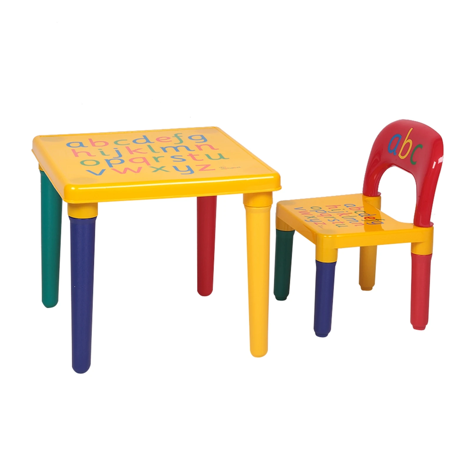 Set sedia da tavolo per bambini lettera giallo e rosso