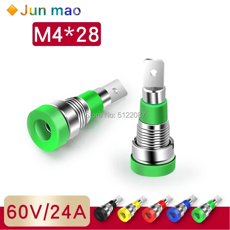 5Pcs Brass 4mm Banana Female Jack Panel Mount Test Socket Connector for Non-Shrouded Banana Plugs