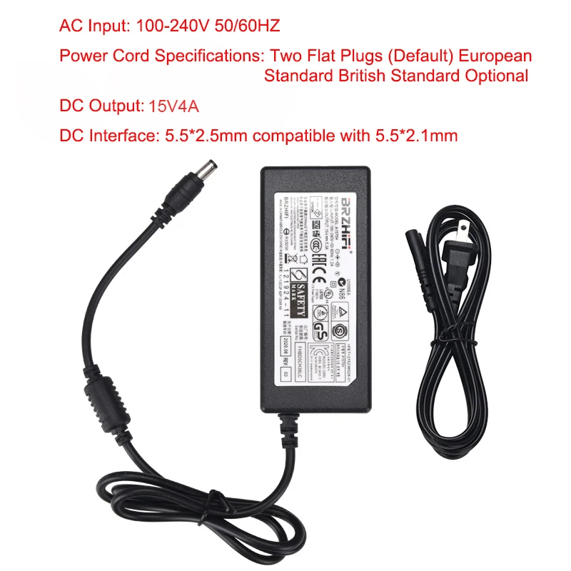 Brzhifi alta qualidade comutação fonte de alimentação 12v/19v/24v/15v amplificador de potência dc adaptador de alimentação proteção múltipla