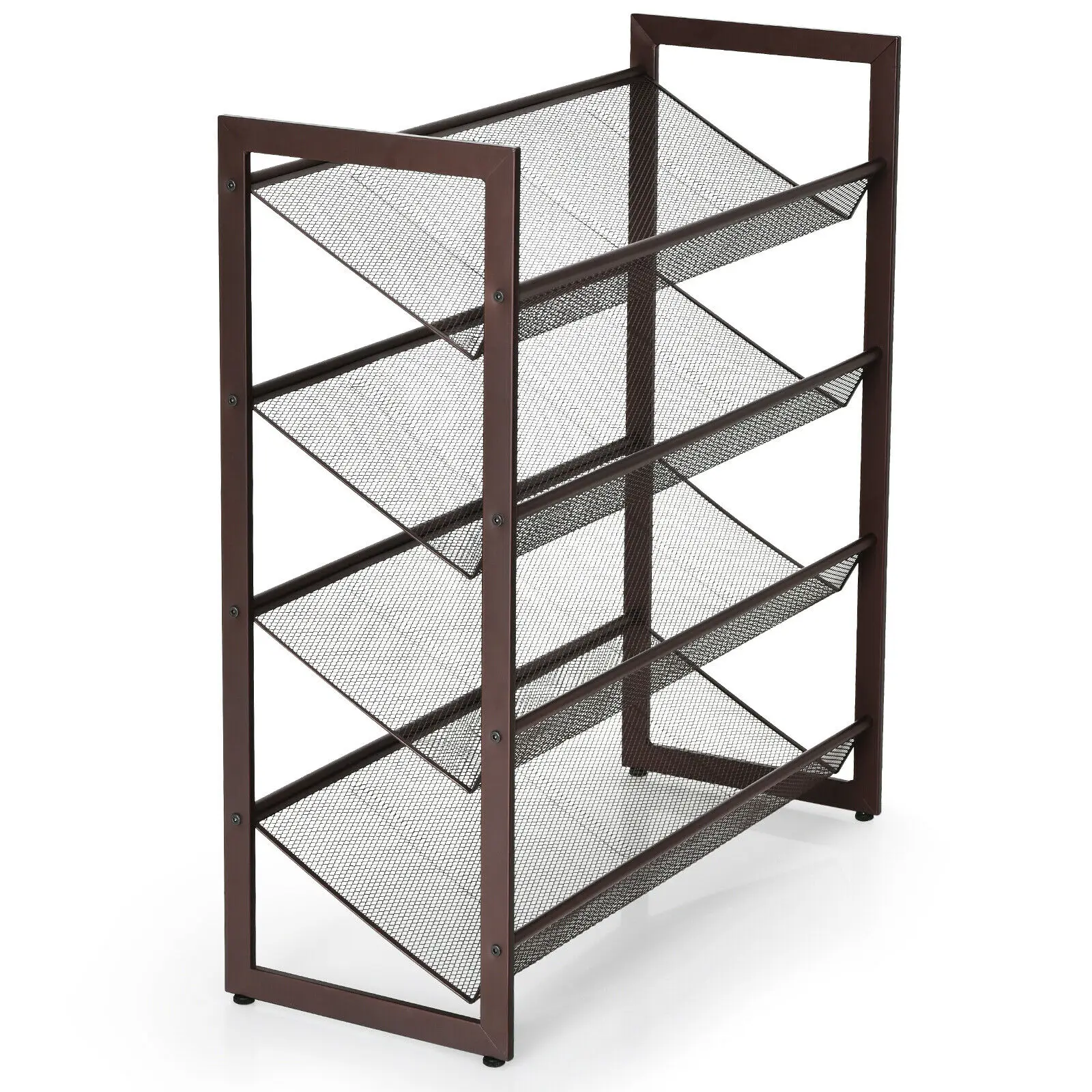 Costway 4-Tier Shoe Rack Adjustable to Flat or Slant Shoe Organizer Holder Stand HW66359