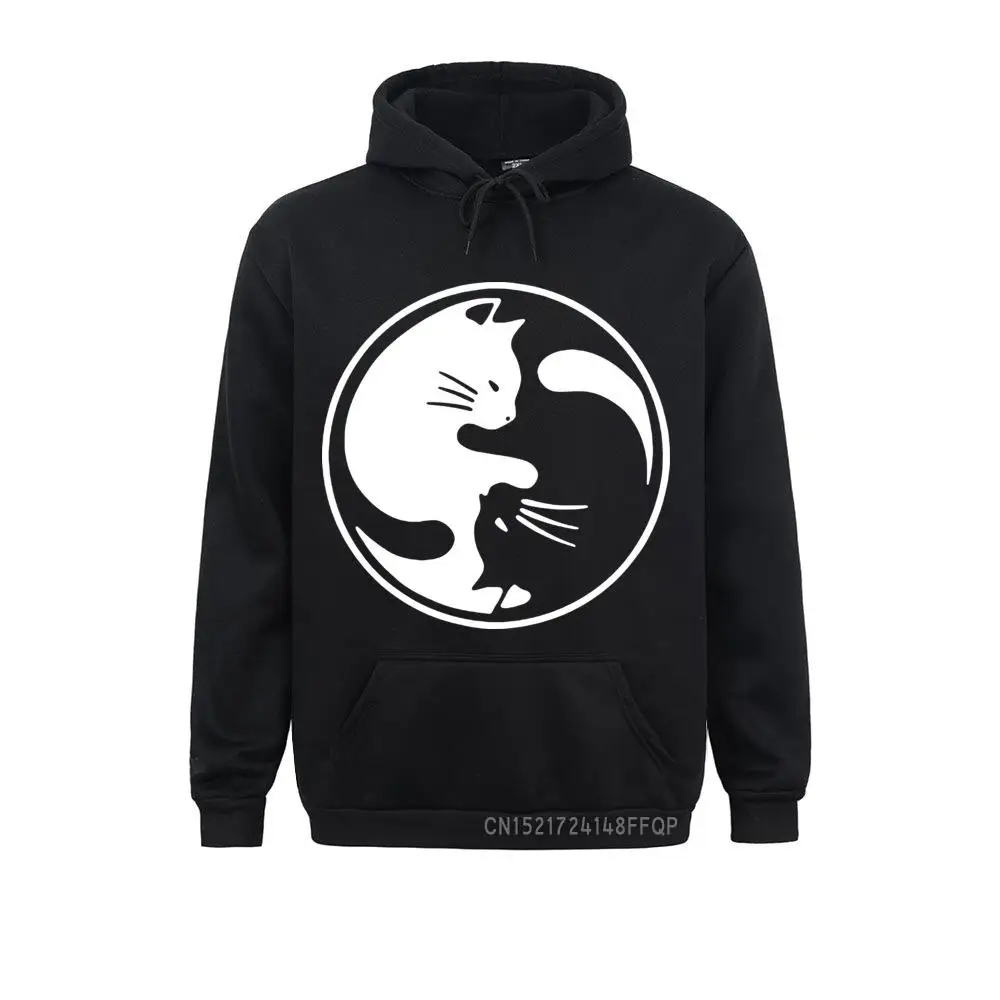 Brand Men's Sweatshirt Cozy High Quality Fashion Cute Cat Printed Men Pullover Casual Mens Hoodie Yin Yang Figure