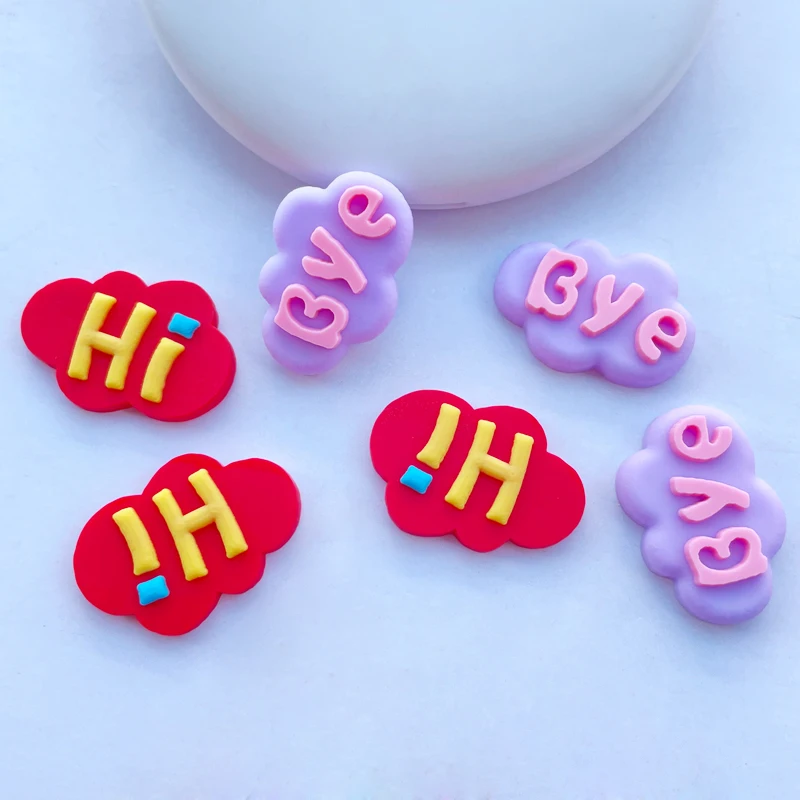 16 New Kawaii Soft Glue Lovely Cartoon Letters Flat DIY Crafts Scrapbook Hair Bow Center Accessories Decoration C01