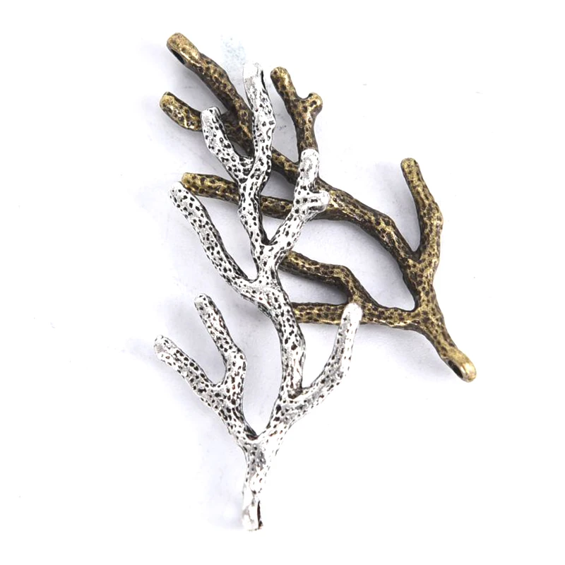 10Pcs/Set Vintage Three Color Tree Branch Connector Fine Necklace Pendant  Charms Jewelry Finding Accessory DIY Making Craft