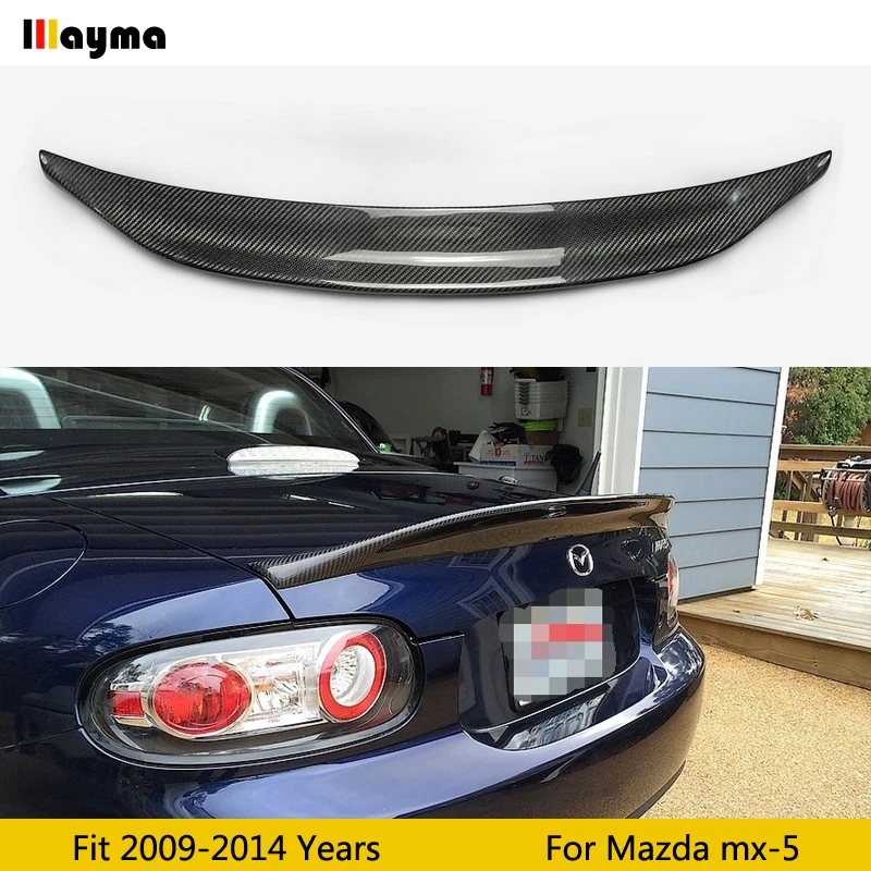 

Sport Style Carbon Fiber Rear Boot Trunk Spoiler Wing For Mazda MX-5 2.0 2009 - 2014 mx5 Auto Car Accessorie