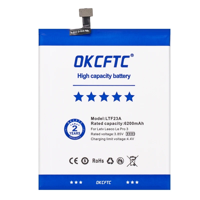 OKCFTC Original Good quality Real LTF23A 6200mAh Battery For Letv LeEco Le Pro 3 X720 X722 X728 Battery Replacement