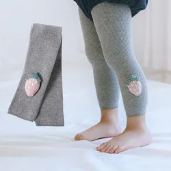 Leggings para bebê de desenho animado fruta, calças confortáveis quentes para outono e inverno para crianças pequenas calças para meninos e meninas