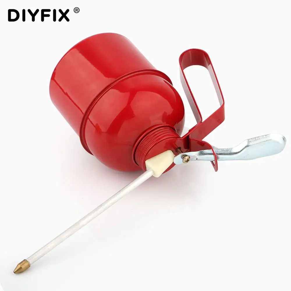 DIYFIX Metal Oil Can Oiler Lubrication Oil Machine Pump High Pressure Oiler Grease Flex Gun Cleaner Cleaning Tools 300/500ML
