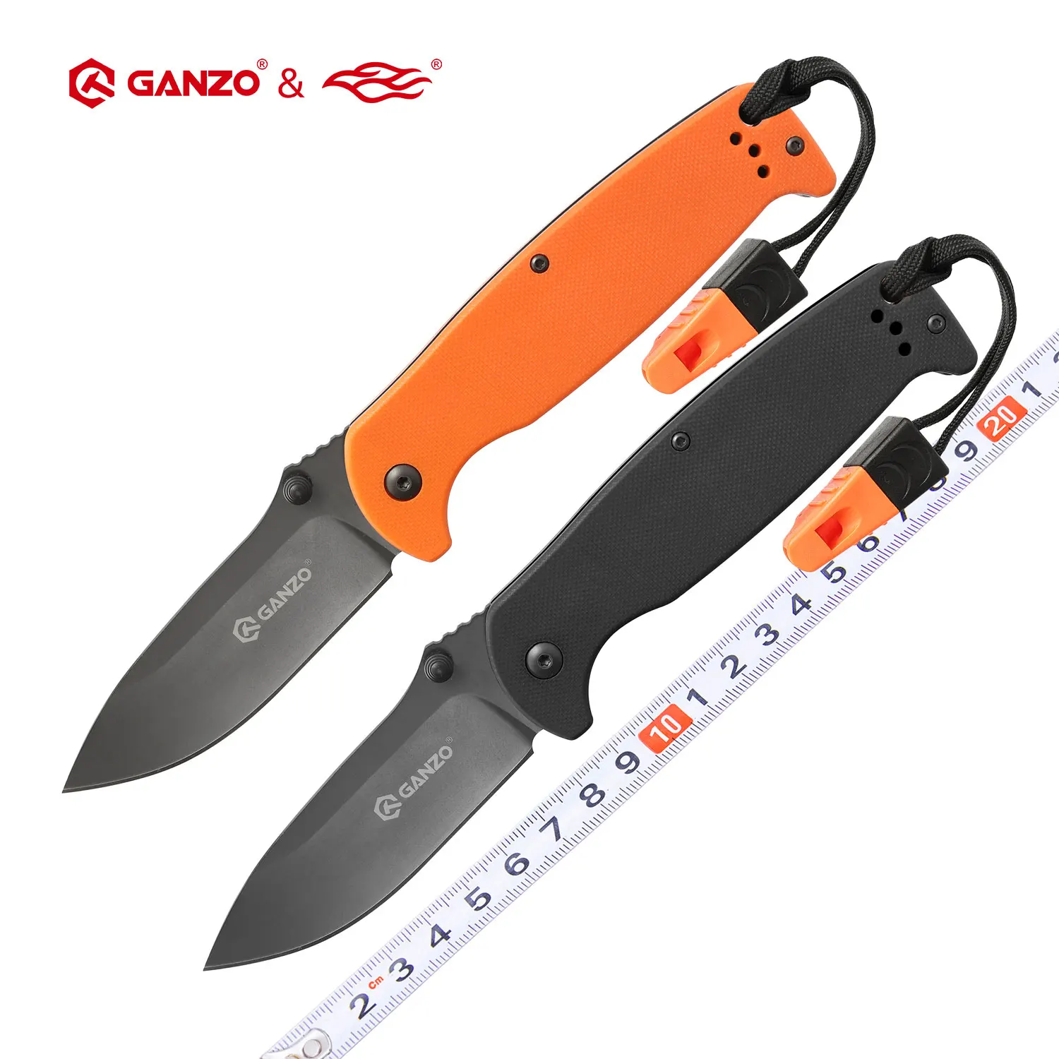 

58-60HRC Ganzo G7413 440C G10 Handle with a whistle Folding knife Survival Camping tool Pocket Knife tactical edc outdoor tool