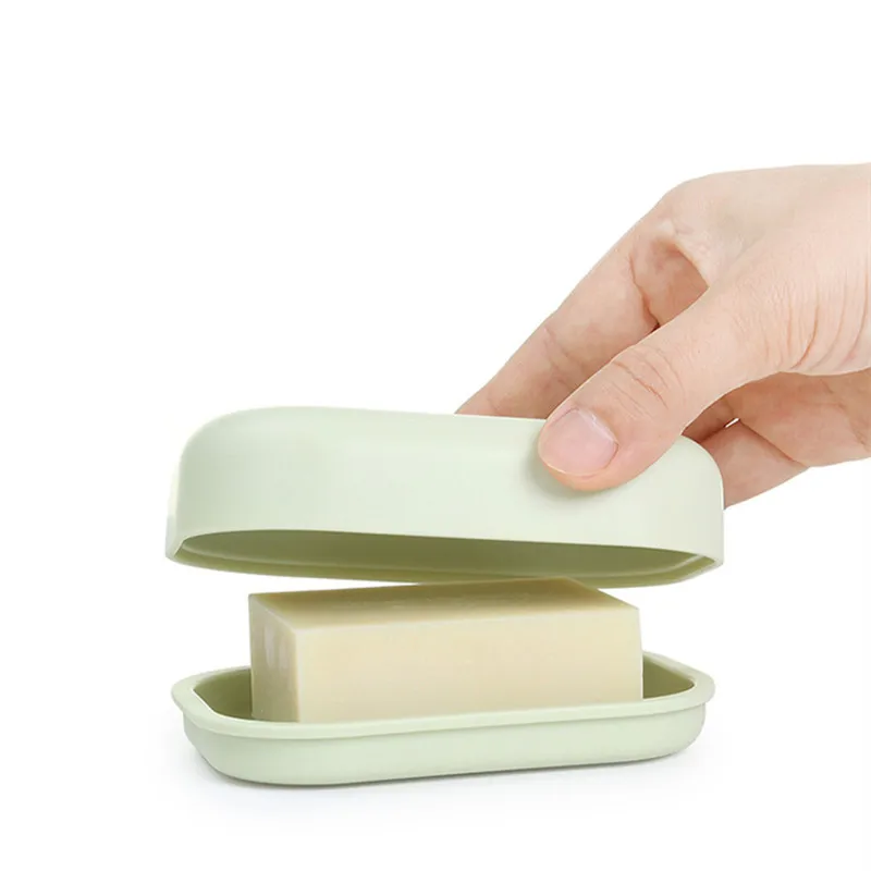 Bathroom Soap Box Plastic Soap Dish Creative Double Draining Soap Holder Plastic Containers with Drain