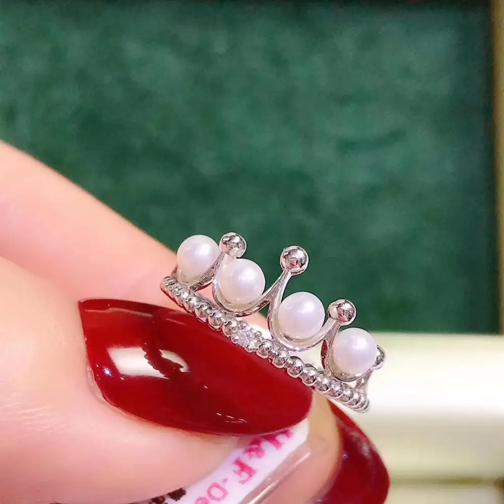 

Bridal Crown 925 Sterling Silver Finger Ring Settings Adjustable Ring Findings Jewelry Parts Fittings Accessories for Pearls