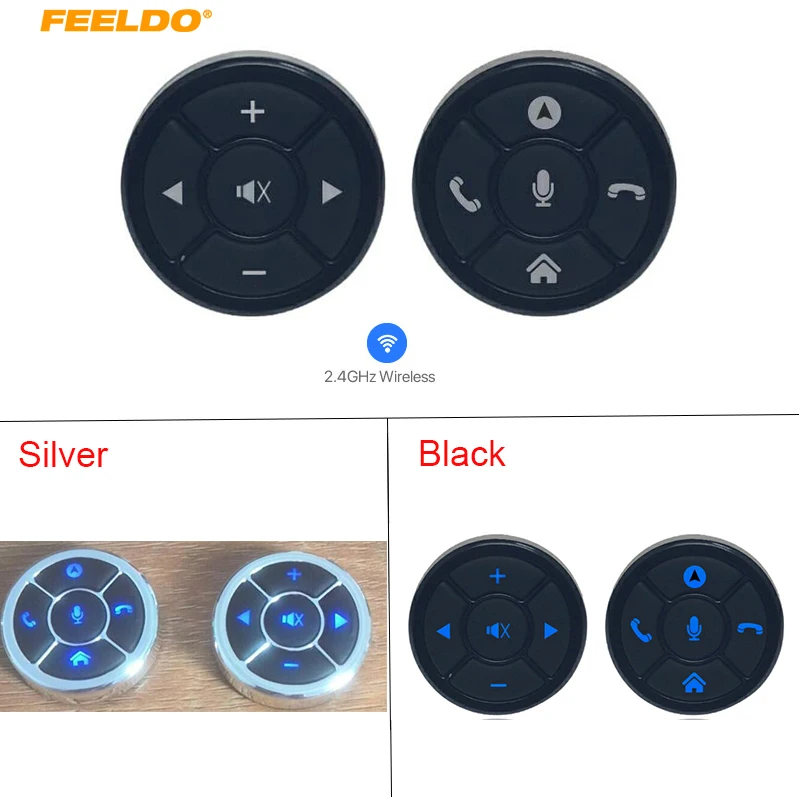 

5Set Ultra Slim 10-key Car Smart Wireless Steering Wheel Control Button Suitable For Car Android Stereo Navigation Head Unit