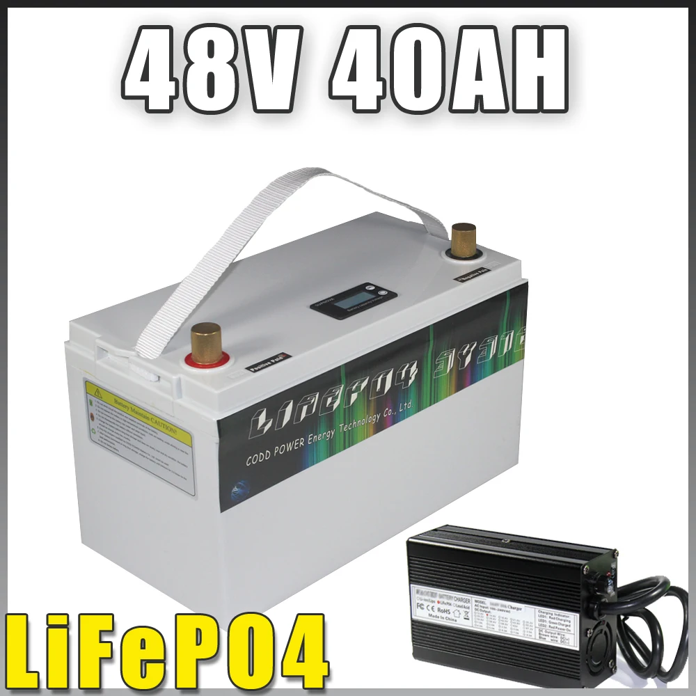 

48V 20AH 30AH 40AH LiFePO4 Battery 1000W 2000W 3000W IP68 Waterproof Ebike Golf Car RV caravan Boat motor Forklift Solar Panel