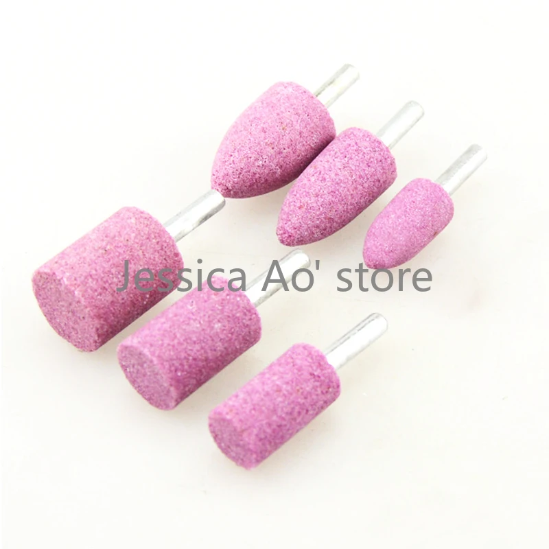 20pcs 3mm Shank 4-10mm Stone Abrasives Jade Mold Metal Polishing Bits Electric Grinder Accessories Drill Grinding Heads