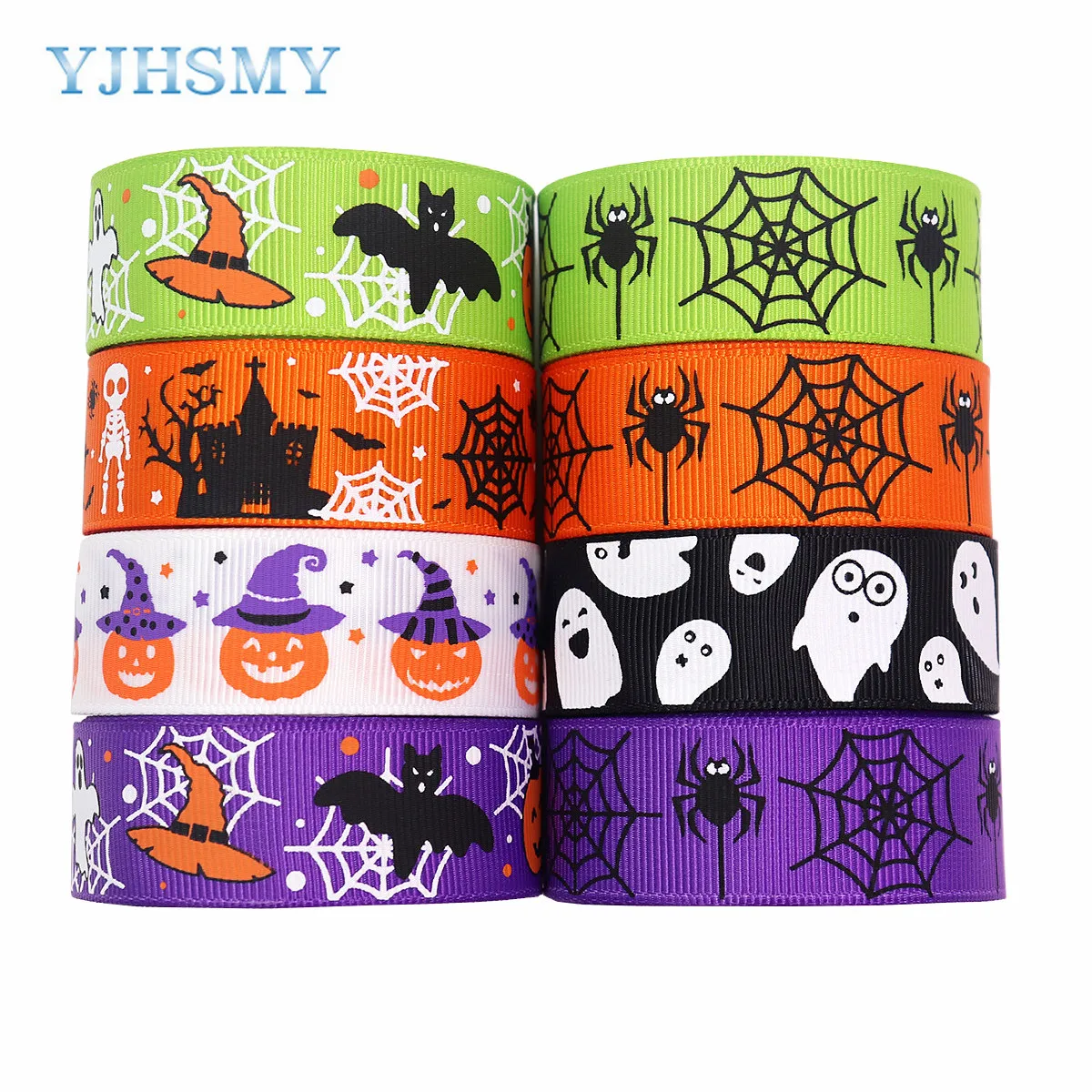 5 yards 7/8 inch Halloween pumpkin handmade DIY heat transfer ribbon ribbon threaded belt ribbed ribbon ribbon key lanyard