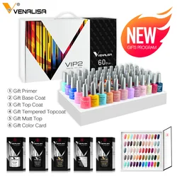 Venalisa VIP Kit 36/60 colori smalto Gel per unghie Set consegna veloce Soak Off UV LED Base Coat Topcoat Color Book Nail Manicure Gel