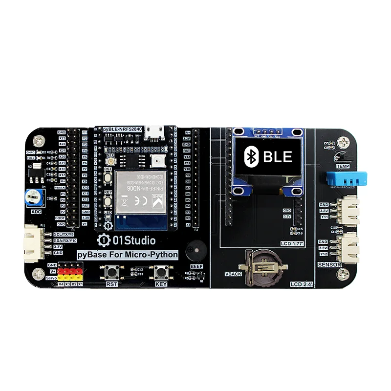 01Studio pyBLE - NRF52840 Bluetooth Module Development Demo Board  Low Power  BLE MicroPython circuitpython IOT Wireless