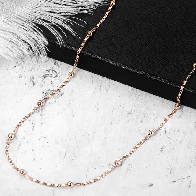 Rose gold color necklace clearance