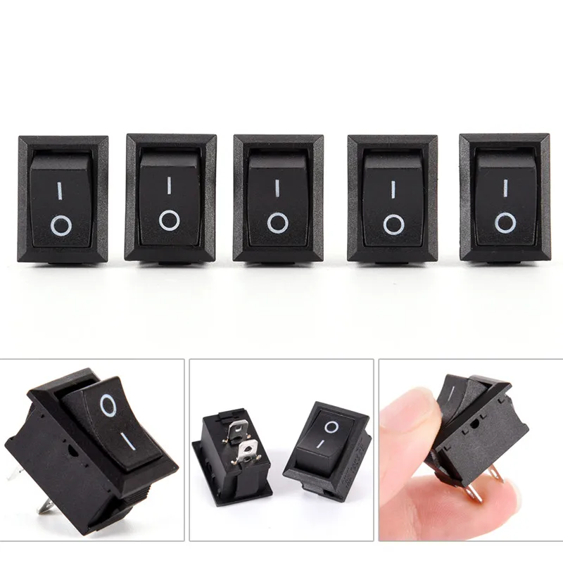 10PCS Lot 2 Pin 12V Car Boat Round Dot Light ON/OFF Rocker Toggle Switch Tool Black