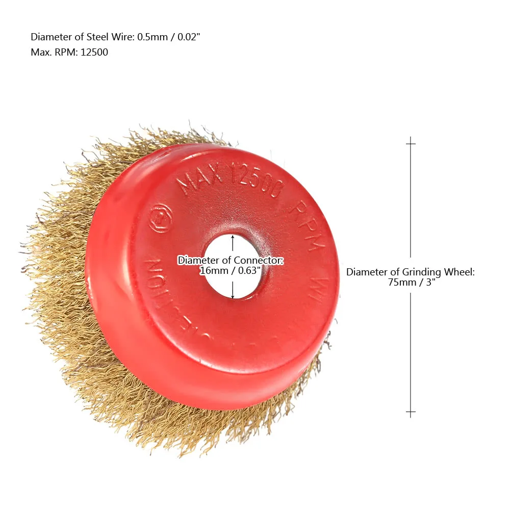 

Круглая щетка из стальной проволоки для угловой шлифовальной машины, 2 шт., 75 мм 3 дюйма