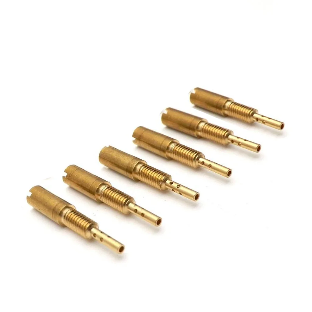 6 Pieces Pilot Jets Slow Jet M4 x0.7mm Thread Available Sizes 10 - 65 for Mikuni Carburetor VM28 /486