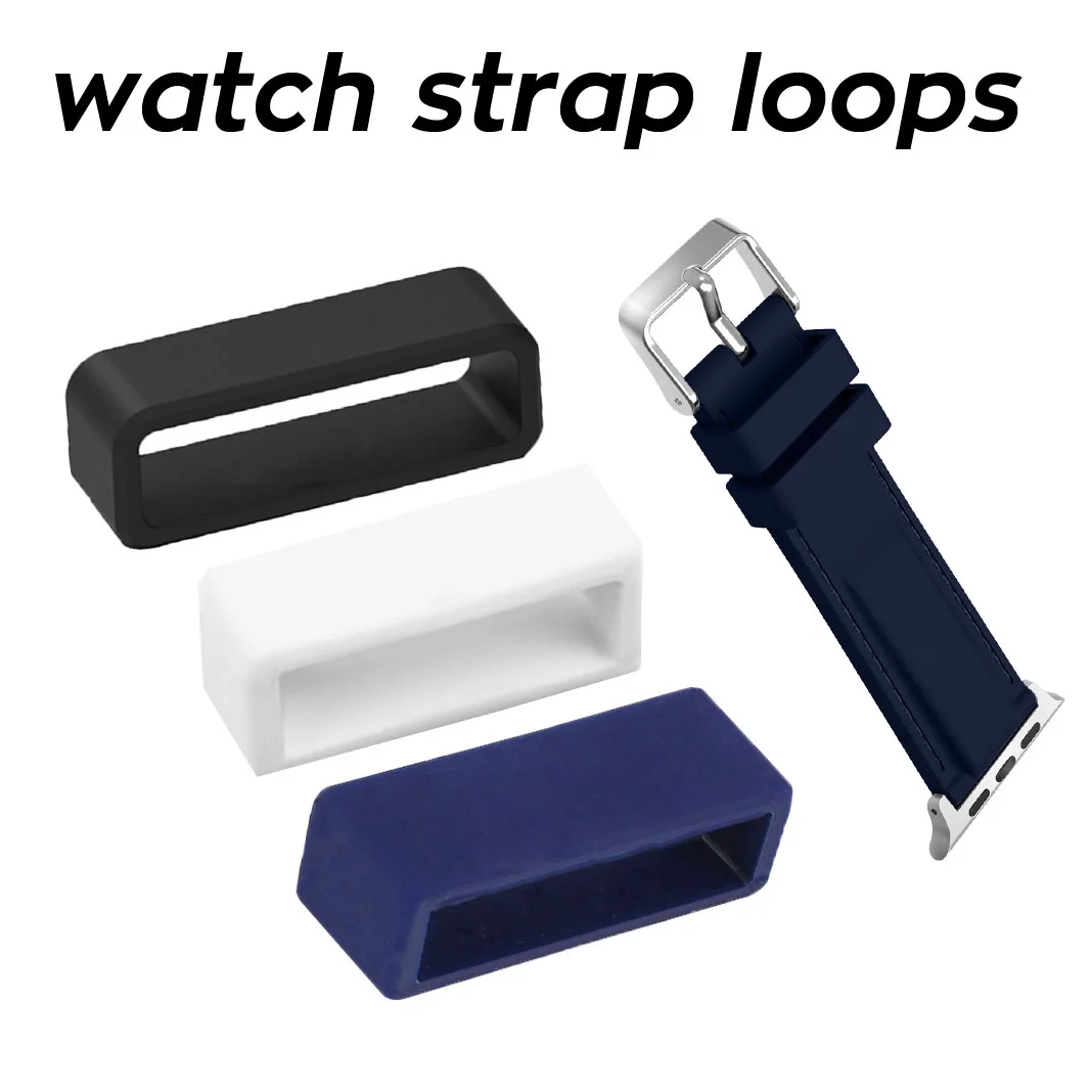 3pc Watch Strap Loops 12 14 16 18 20 22 24 26 28 30mm Silicone Watch Band Rubber Ring Loop Watch Accessories Clasp Holder Locker