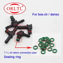 10PCS Oil return pipe joint Sealing ring Return Oil Backflow Joint Pipe T and L Type for Bosch Denso Diesel Injector Plastic