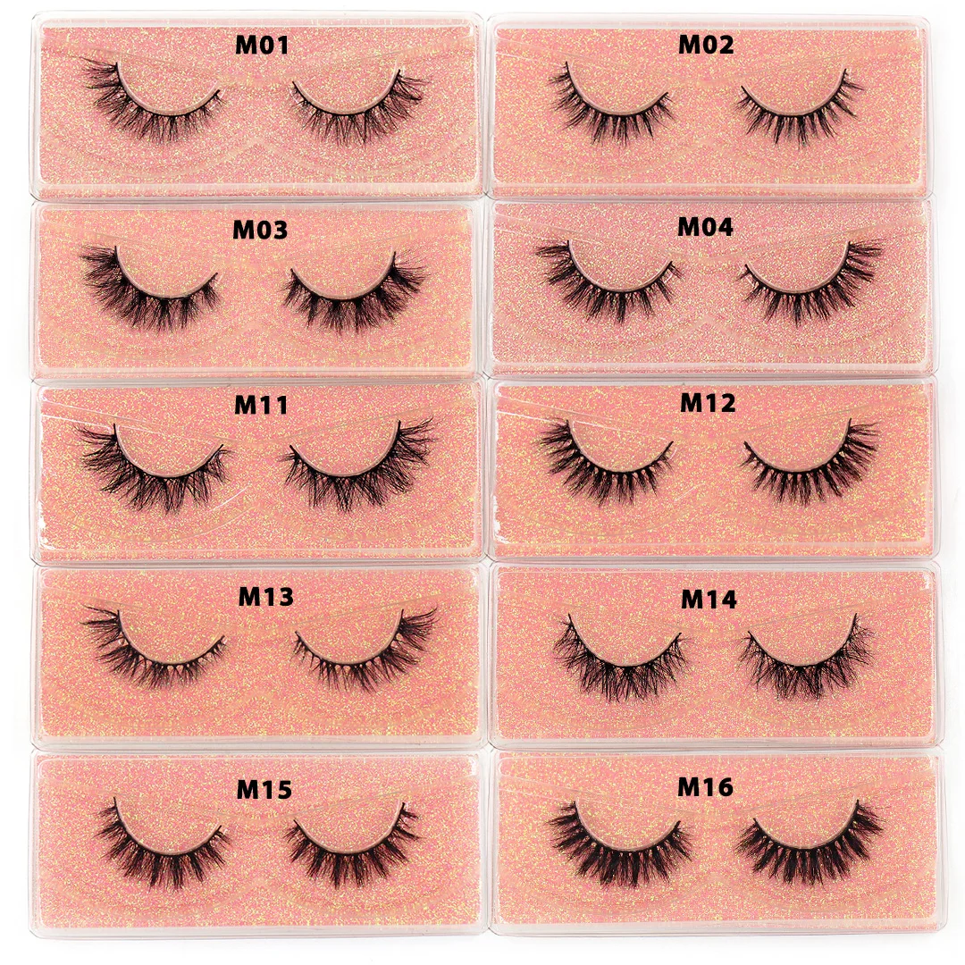 Mink ขนตาสีขนตาหนาปุยนุ่มขนตาปลอม3D สีขนตาปลอมธรรมชาติยาวสีสัน Eyelash ความยาว20มม.