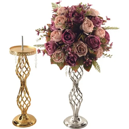 Dream World 54 cm Auger Flower Candlestick Silver Color