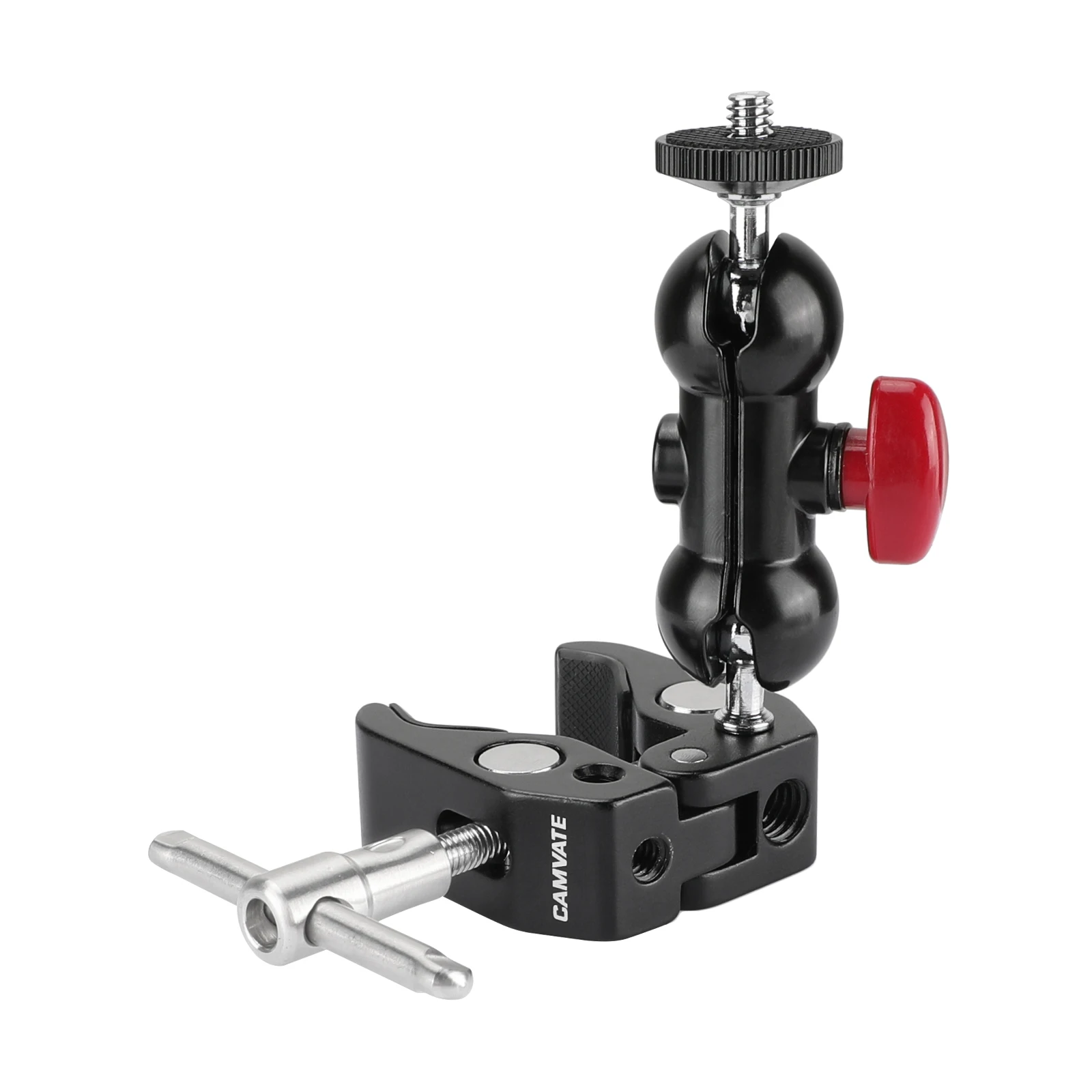 CAMVATE Многофункциональный зажим в форме краба с шаровой головкой Magic Arm Super Clamp с винтовым отверстием 1/4 дюйма 3/8 дюйма для крепления светодиодного светильника M