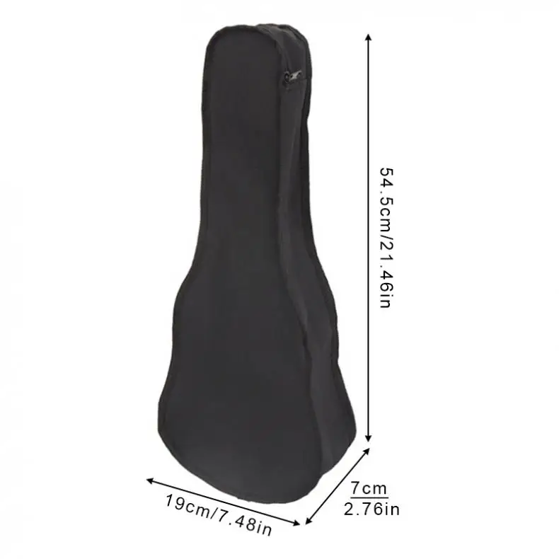 21 Inch Black Portable Ukulele / Guitar Bag Soft Case 600D Oxford Fabric Monolayer Bag Single Shoulder Backpack Padded