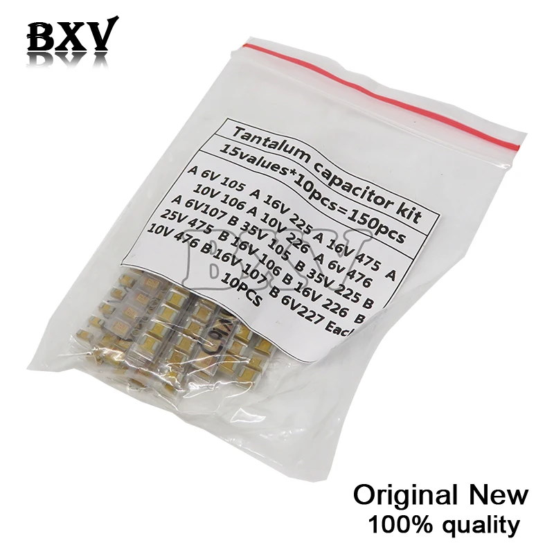 

15Values SMD Tantalum Capacitor Assortment Kit 1uf-220uf A/B Case Tantalum Capacitor Set 1UF 2.2UF 4.7UF 10UF 47UF Capacitors