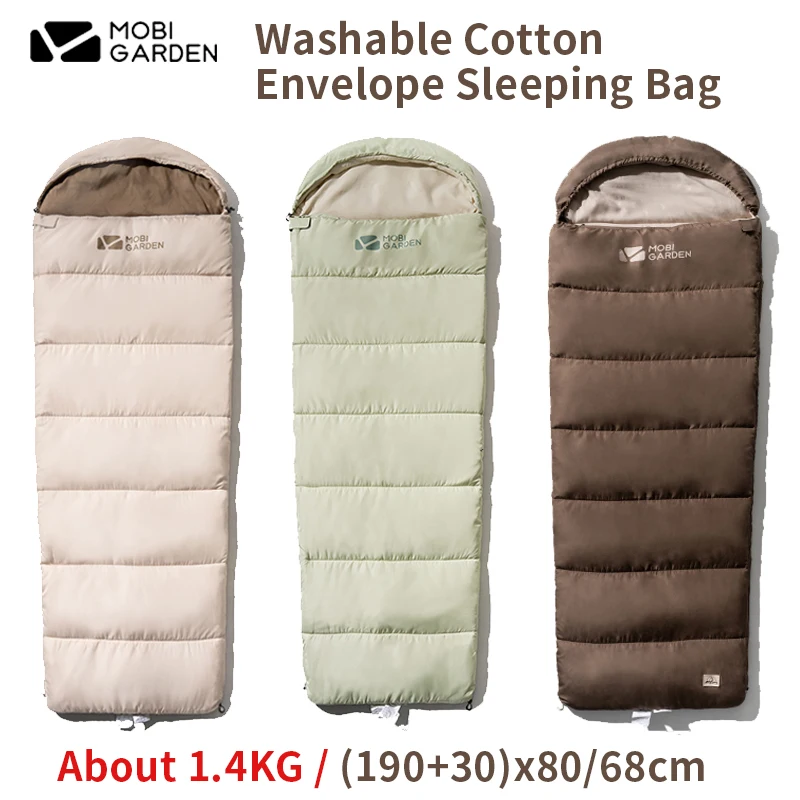 

MOBI GARDEN Cotton Sleeping Bag 1-2 Person 1.4KG 5℃~18℃ Keep Warm Sleeping Mat Elasticity Quilt Portable Travel Outdoor Hiking